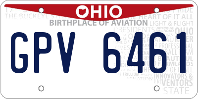 OH license plate GPV6461