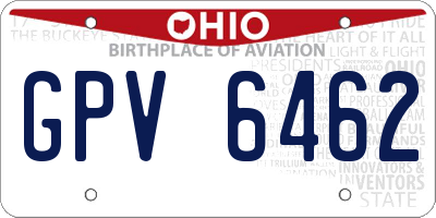 OH license plate GPV6462