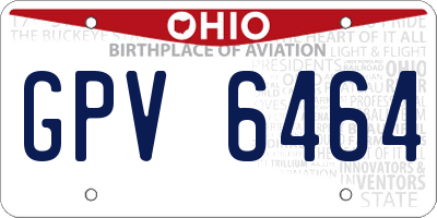 OH license plate GPV6464