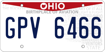 OH license plate GPV6466