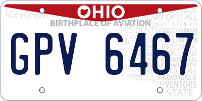 OH license plate GPV6467