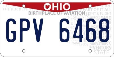OH license plate GPV6468