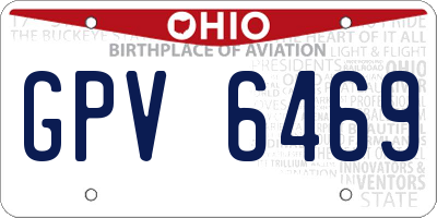 OH license plate GPV6469