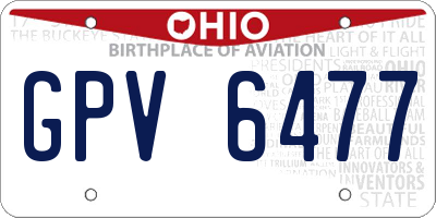 OH license plate GPV6477