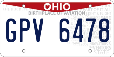 OH license plate GPV6478