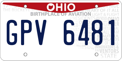 OH license plate GPV6481