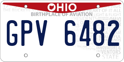 OH license plate GPV6482