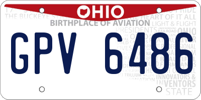 OH license plate GPV6486