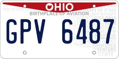OH license plate GPV6487