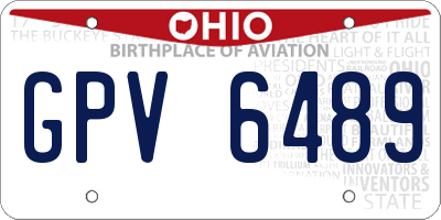 OH license plate GPV6489