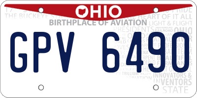 OH license plate GPV6490