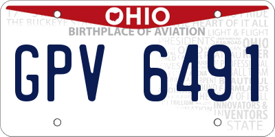 OH license plate GPV6491