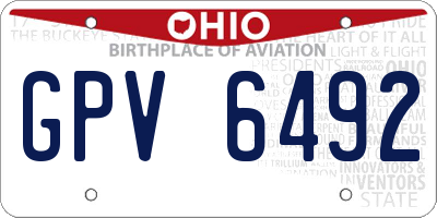 OH license plate GPV6492