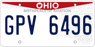 OH license plate GPV6496