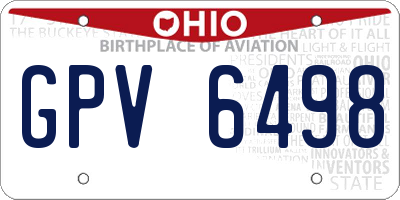 OH license plate GPV6498