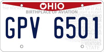 OH license plate GPV6501