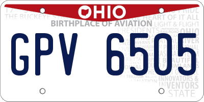 OH license plate GPV6505