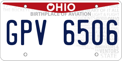 OH license plate GPV6506