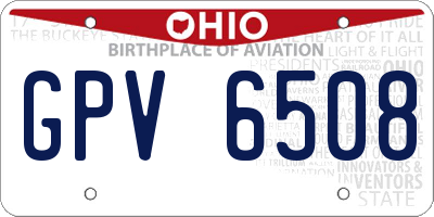 OH license plate GPV6508