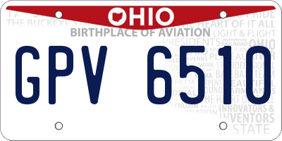 OH license plate GPV6510