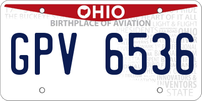 OH license plate GPV6536