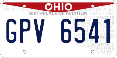 OH license plate GPV6541
