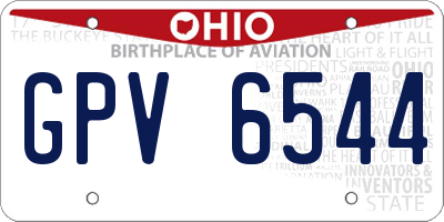 OH license plate GPV6544