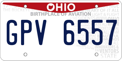 OH license plate GPV6557