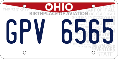 OH license plate GPV6565