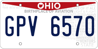 OH license plate GPV6570