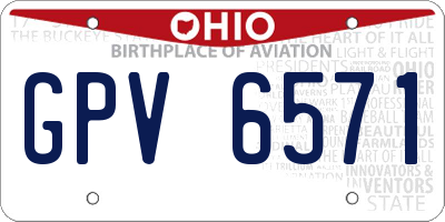 OH license plate GPV6571