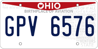 OH license plate GPV6576
