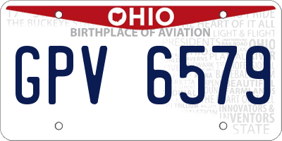 OH license plate GPV6579