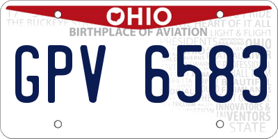 OH license plate GPV6583