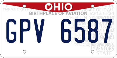OH license plate GPV6587