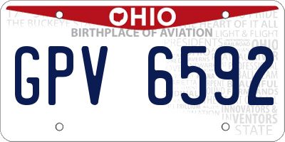 OH license plate GPV6592