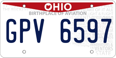 OH license plate GPV6597
