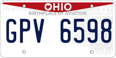 OH license plate GPV6598