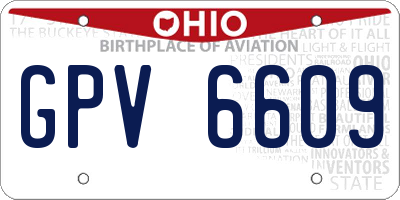 OH license plate GPV6609