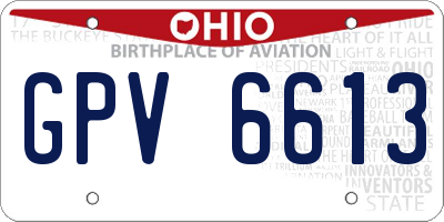 OH license plate GPV6613