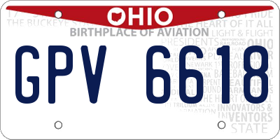 OH license plate GPV6618