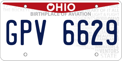 OH license plate GPV6629