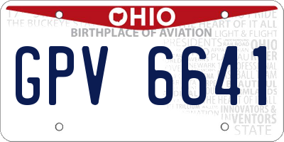 OH license plate GPV6641