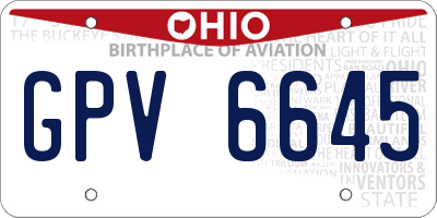OH license plate GPV6645