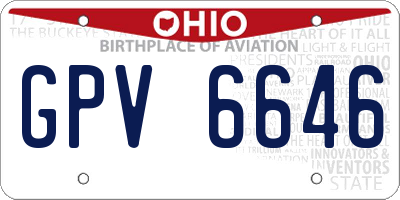 OH license plate GPV6646