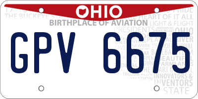 OH license plate GPV6675