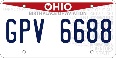 OH license plate GPV6688