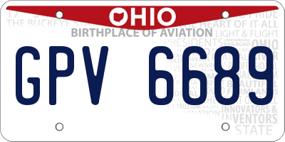 OH license plate GPV6689
