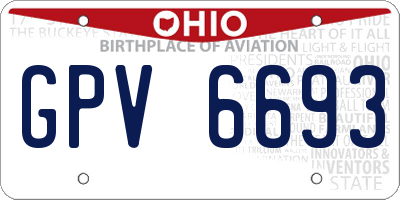OH license plate GPV6693
