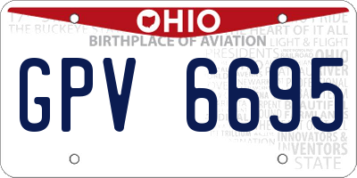 OH license plate GPV6695
